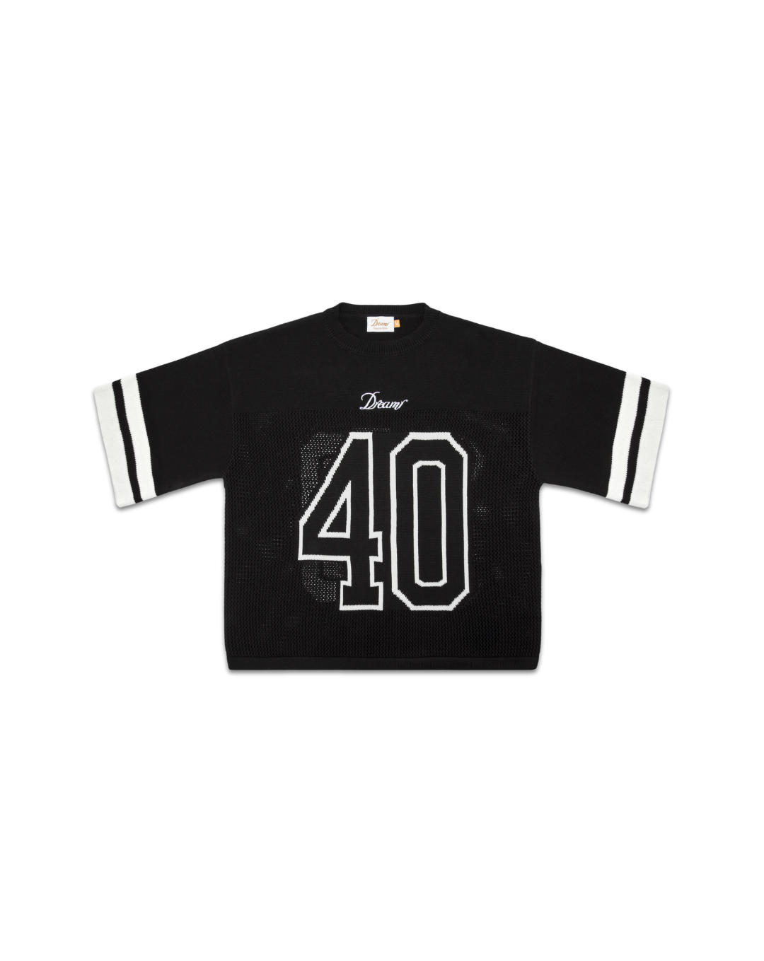 Luxe Jacquard Knit Football Jersey // Black