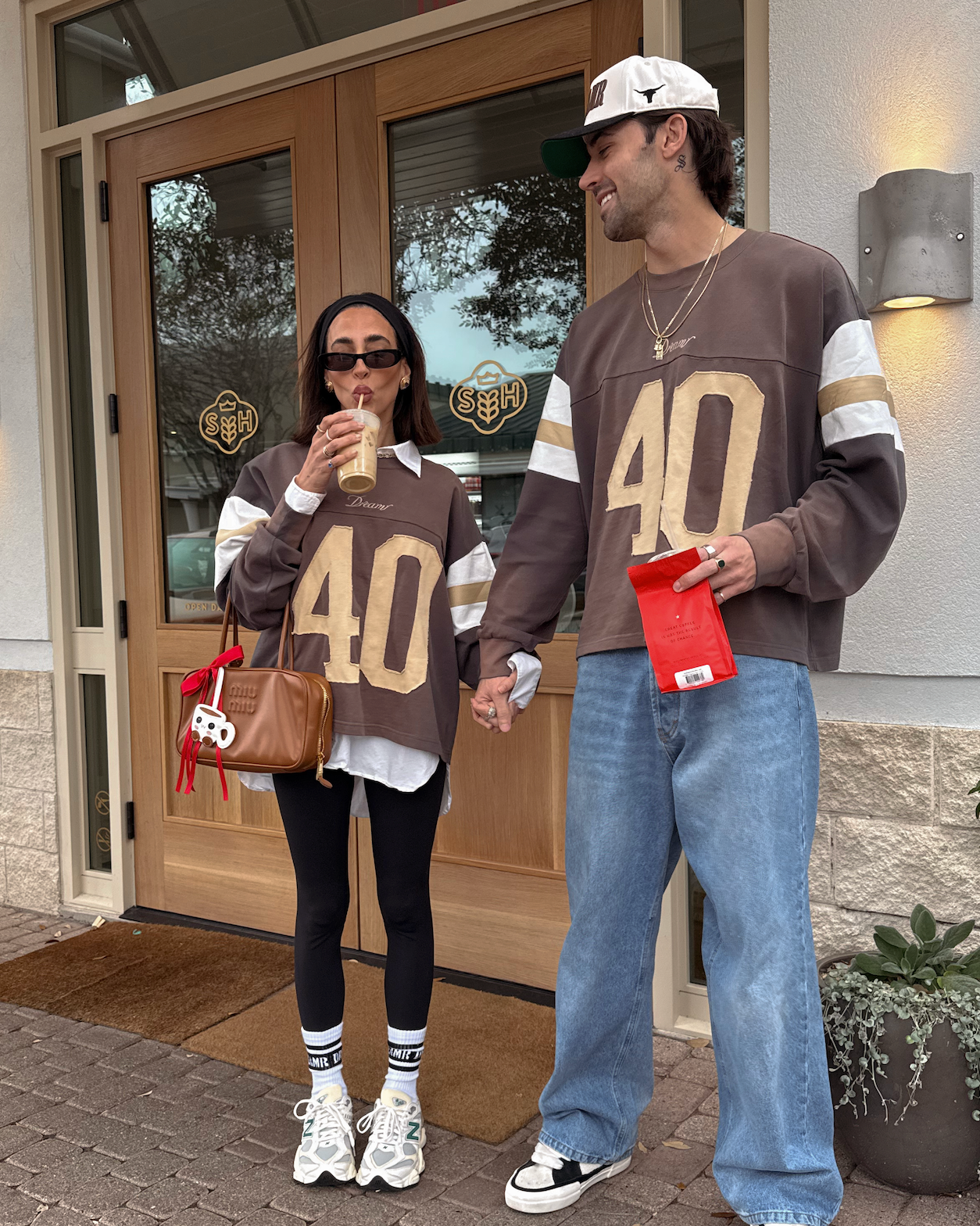 Vintage Football Jersey Long Sleeve // Faded Brown